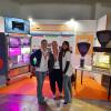 Le Ricercatrici ENEA, Silvia Massa, Elisabetta Bennici e Valentina Mastrobuono, allo stand "Cibo per lo spazio"